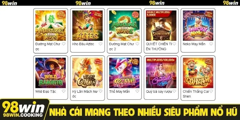 Nhà cái mang theo nhiều siêu phẩm nổ hũ