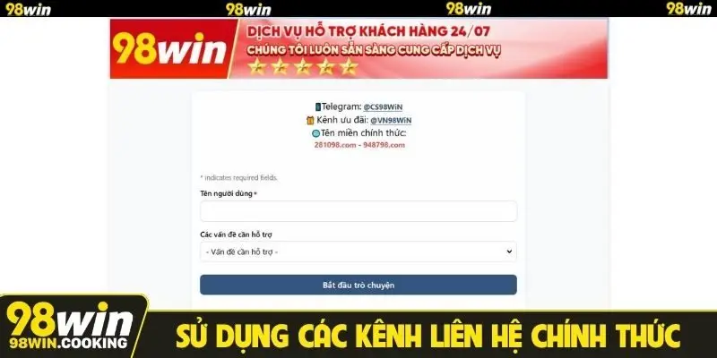 Sử dụng các kênh liên hệ chính thức để được hỗ trợ